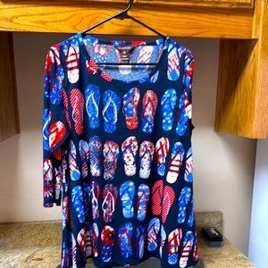 Lularoe Patriotic Flip Flop Top